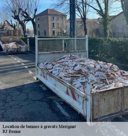 Location de bennes à gravats  merignat-01450 RJ Benne